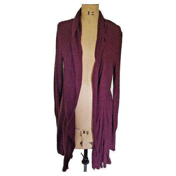 Free People cardigan sweater duster violet cotton blend  sz. M - Picture 2 of 10